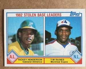 TOPPS 1983 MLB Card #704 Stolen Base Leaders HENDERSON & RAINES ⚾️⚾️⚾️ EX-NM!