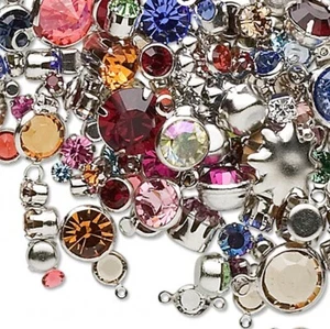 25Grms (90-200) Swarovski Crystal & Imitation Rhodium-Plated Components * - Picture 1 of 2