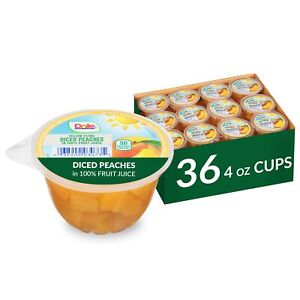 Dole Fruit Bowls Diced Peaches in 100% Juice Snacks 4oz 36 Total Cups Gluten ...