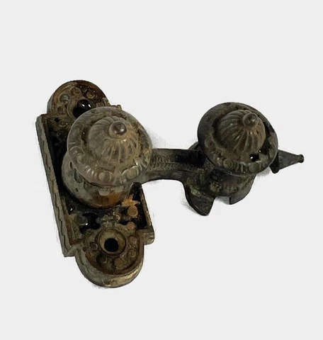 Antique Victorian 1870s Bronze Ornate Window Sash Lock Latch Cover