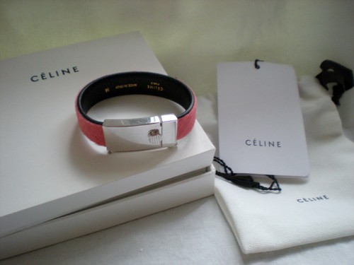 CELINE 2014 S S PINK PONY & LEATHER BRACELET BANGLE FOR LUGGAGE BAG BOX CABAS