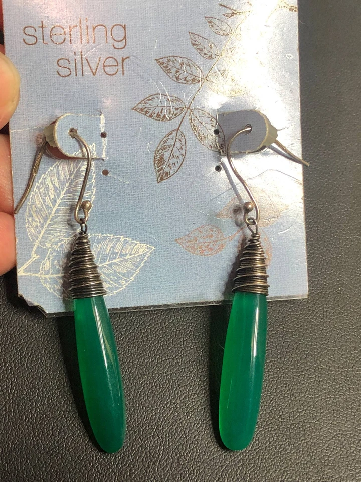 Pendientes colgantes 4606 de diseño YS India firmados esterlina 925 quiroprasa lágrima Foto 1 de 1