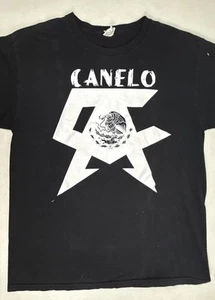 Canelo Alvarez Name and Logo Black Short Sleeve Cotton T-Shirt Large - Picture 1 of 9