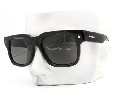 Gafas de sol Burberry B 4394 3001/87 pulido negro gris tinte plata logotipo con estuche Foto 1 de 4