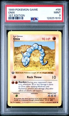 PSA 9 MINT 1999 POKEMON GAME 56 ONIX 1ST EDITION ENGLISH - Image 1 of 2