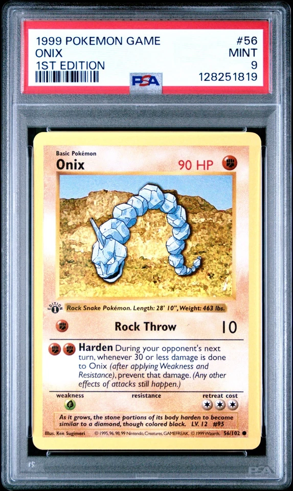 PSA 9 MINT 1999 POKEMON GAME 56 ONIX 1ST EDITION ENGLISH - Image 1 of 2