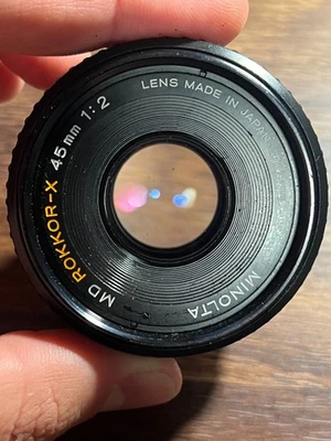 MINOLTA MD ROKKOR-X 45MM F/2 LENS - INTERNAL DUST - Image 1 of 4