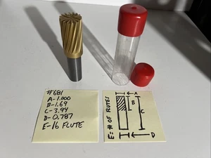 VHM Schaftfräser 16-flötig 0,8-Schaft 1”-Fräser 2”-Nutenlänge (Fräsen CNC) - Bild 1 von 5