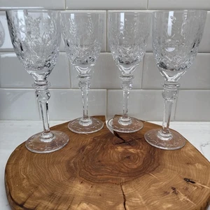 4er Set Rogaska Gallia Kristall Weingläser 7 3/4" Vintage elegantes geschliffenes Glas - Bild 1 von 5