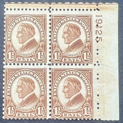 Scott#: 633 - Warren G. Harding 11/2¢ 1927 BPE placa bloque de cuatro MNHOG Foto 1 de 2