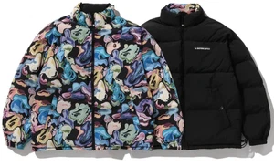 A Bathing Ape BAPE "Art Camo Reversible Down Jacket" Black 1L80-144-007 Size M - Picture 1 of 10
