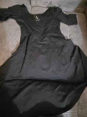 90s City Chic Dress Xs Crepe Stretch Flowy Skater Twee Cute Girl Minimal Quiet - Image 1 of 4