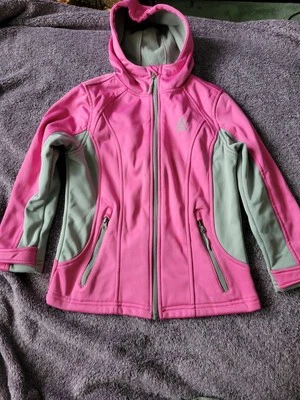 Reebok Childs 7/8 Jacket Pink And Grey With Hood - Image 1 of 4