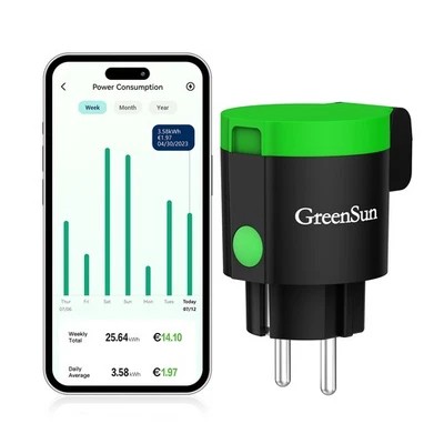 Smart WLAN Steckdose mit Strommessung App- und Sprachsteuerung mit Alexa/Google - Bild 1 von 4