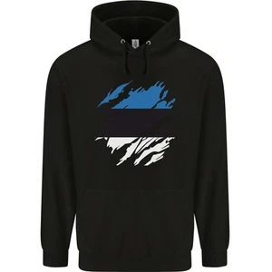 Torn Estonia Flag Estonian Day Football Childrens Kids Hoodie - Picture 1 of 33