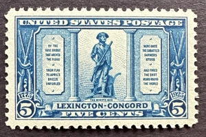 US 1925 Sc# 619 MNH Stamp Lexington-Concord Battle 150th Anniv. Minute Man - Picture 1 of 2
