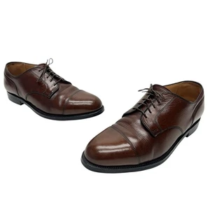 Alden Men’s Brown Calfskin Cap Toe Blucher Derby Shoes 10.5 D/EE Made in USA - Picture 1 of 20