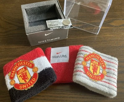 Vintage Nike Timing Watch Terry Cloth Wristbands-Manchester United-Brasil-Works - Image 1 of 4