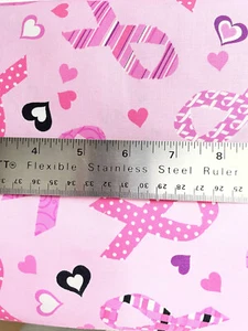 5.5 Yds Breast Cancer Awareness Quilting Fabric Think Pink Ribbon Windham 39709 - Picture 1 of 3