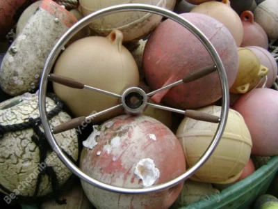 Authentic 20 inch Stainless Steel & Wood Boat Wheel -(XL3-1111) - Image 1 of 4