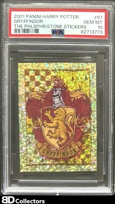 GRYFFINDOR PSA 10 #97 2001 Harry Potter Philosopher’s Stone Stickers Holo - Image 1 of 2