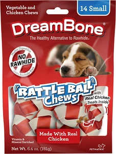 Dreambone Rattleball Small Chews 14 Count, Rawhide-Free Chews for Dogs, with Rea - Picture 1 of 12