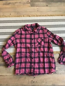 Art Class Distressed Red Checkered Flannel Youth Size Medium 7/8 - Picture 1 of 3
