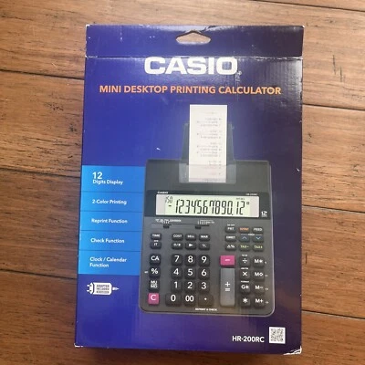 Casio Office Printing Calculator HR-170RC Plus Mini Desktop New In Box - Image 1 of 4