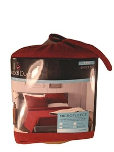 Cuddl Duds Twin Size Sheet Set Microfleece Red Color New jan21 nov21 - Picture 1 of 6