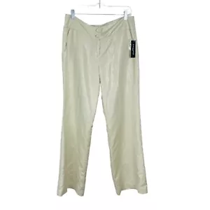 Sandro Sportswear Damenhose 10 schimmernd beige Leinen Viskose weites Bein neu mit Etikett - Bild 1 von 9