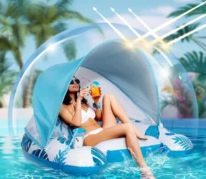 Extra Large Pool Float Pool Chair w/ Cup Holder & Waterproof Phone Pouch - Picture 1 of 7