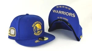 New Era Golden State Warriors 5 Champions Ring Side patch Royal 5950 Sombrero ajustado - Imagen 1 de 5