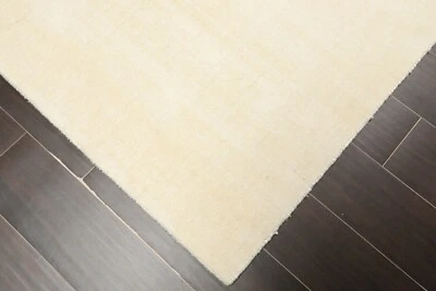 Handmade Modern 100% wool textured designer area rug Cream - Image 1 of 4