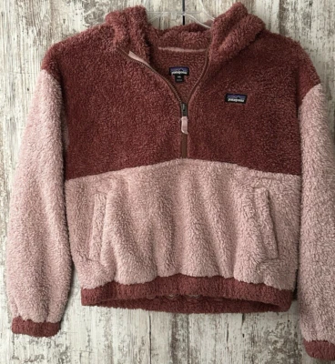 Jaqueta Pulôver PATAGONIA Feminina Tamanho XXL Rosa/Mauve Sherpa Lã 1/4 Zíper - Imagem 1 de 4
