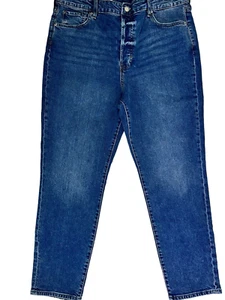 NEW Jeans High Waist Button Fly Loose Fit Denim Blue  Women Size 16 NWT M Wash - Picture 1 of 8