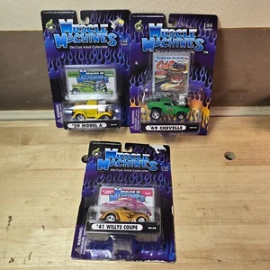 Muscle Machines 1/64 69 Chevelle 29 Model A & 41 Willys Coupe Lot 3 1 Cartoon - Bild 1 von 5