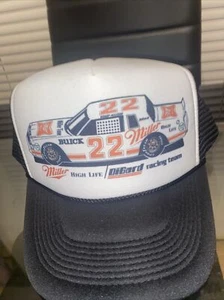 Vintage ~Rare~ Bobby Allison #22 NASCAR MILLER  Trucker Mesh Hat  1980s Mint NEW - Picture 1 of 8