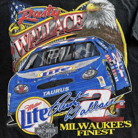 Vtg 1999 Rusty Wallace Milwaukee’s Finest NASCAR T Shirt Sz XXL Chase Authentic Cover