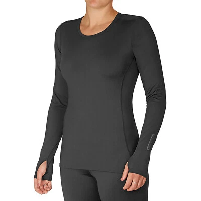 Top Hot Chillys Micro-Elite Gamuza Cuello Redondo - Para Mujer - Mediano/Negro Foto 1 de 2