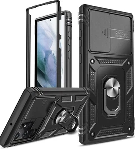 Samsung Galaxy S22 Ultra Hülle Hard Back Stoßfest Schutzhülle Schwarz - Bild 1 von 7