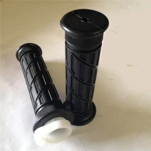 7/8" Black Rubber Spiral grid Hand Grips ATV QUAD For KAWASAKI Ninja 250 500 ZX6 - Picture 1 of 4