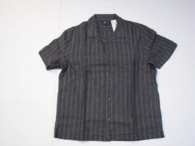 NWT Reyn Spooner Men Medium Odisessey Gray YD Linen Camp Shirt Button Front - Image 1 of 2