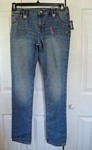Pantalones de mezclilla para niñas talla 16 regular ajustados azul marino antiguo nuevos con etiquetas - Imagen 1 de 2