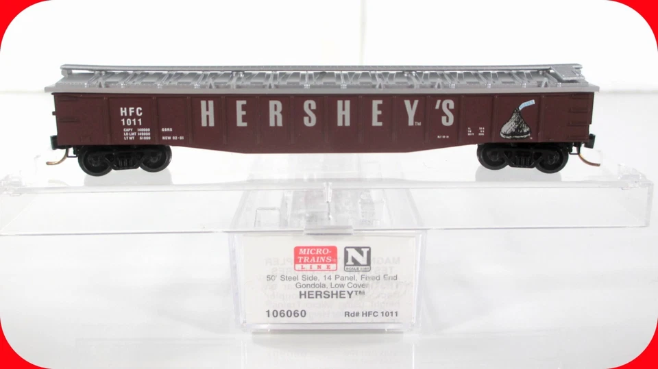 N Scale Micro Trains MTL 106060 Hershey Kisses HFC 1011 50' Covered Gondola
