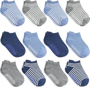 12 Pairs Non-Slip Toddler Ankle Socks with Grips for Baby Boys and Girls Anti-Sl - Picture 1 of 12