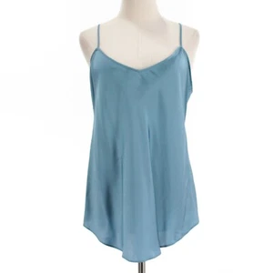 Robert Graham NWT Emily Sleeveless Cami Tank Top Size XL Steel Blue Silk Blend - Picture 1 of 7