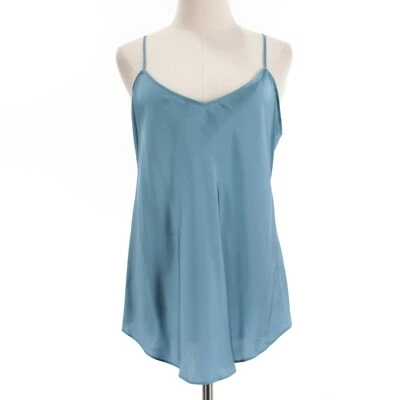 Camiseta sin mangas Robert Graham Emily sin mangas talla XL acero azul mezcla de seda nueva con etiquetas Foto 1 de 4