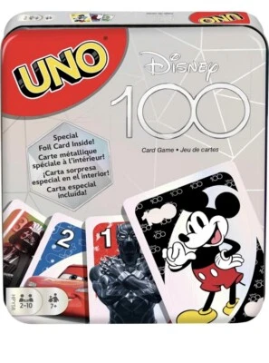 Disney 100! Mattel UNO Card Game /Special Edition  with Collectible Tin / New - Image 1 of 4