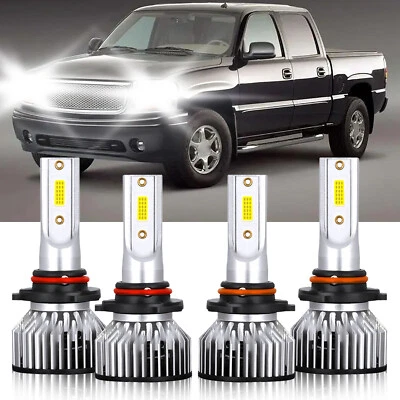 For GMC Jimmy 1995-2005 4X 9005 9006 LED Headlight Bulb Combo High Low Beam - Imagem 1 de 4
