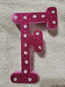 Stick to wall, Teaching or crafts Foam Diy Pink Glitter Letter F Class decor Art - Picture 1 of 7